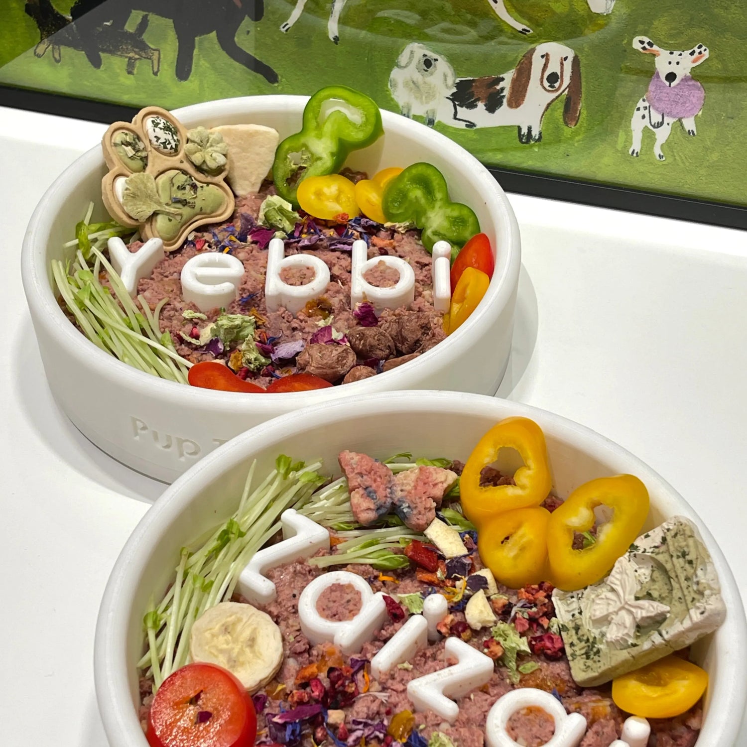 Personalized dog bowls slow feeder